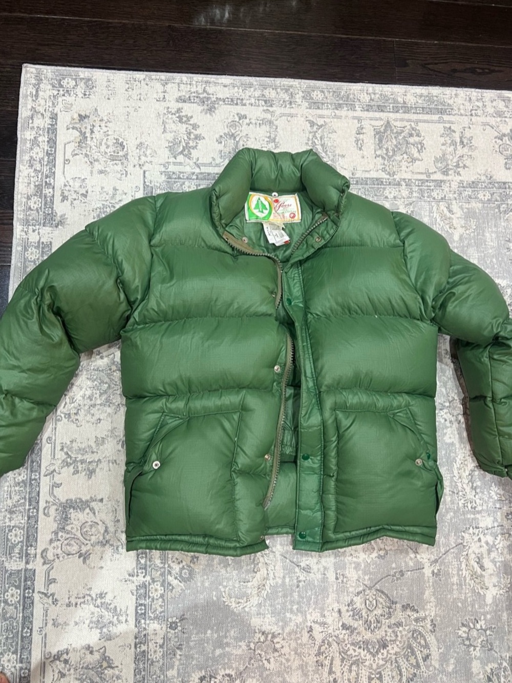 Vintage Woods Down Puffer Jacket in Green
